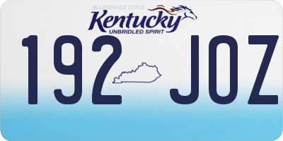 KY license plate 192JOZ