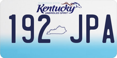 KY license plate 192JPA