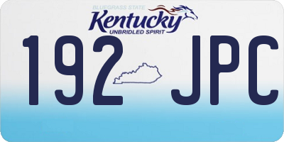 KY license plate 192JPC