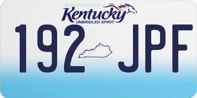 KY license plate 192JPF