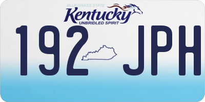 KY license plate 192JPH
