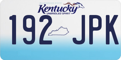 KY license plate 192JPK