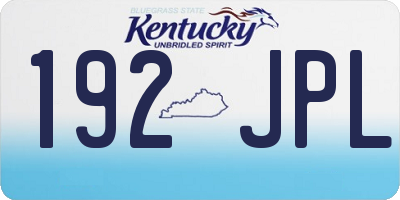 KY license plate 192JPL