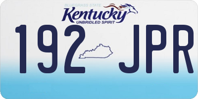 KY license plate 192JPR