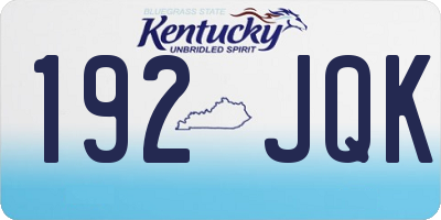 KY license plate 192JQK