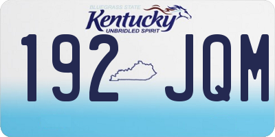 KY license plate 192JQM