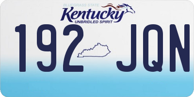 KY license plate 192JQN