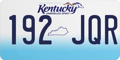 KY license plate 192JQR
