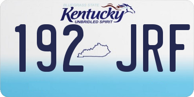 KY license plate 192JRF