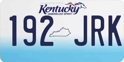 KY license plate 192JRK