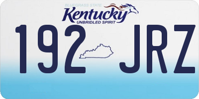 KY license plate 192JRZ