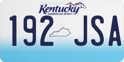 KY license plate 192JSA