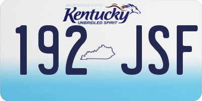 KY license plate 192JSF