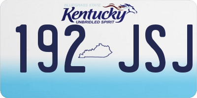 KY license plate 192JSJ