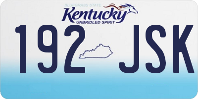 KY license plate 192JSK