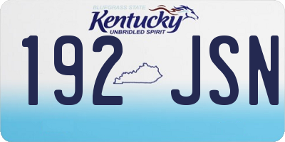 KY license plate 192JSN