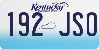 KY license plate 192JSO