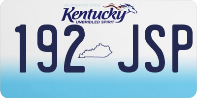 KY license plate 192JSP