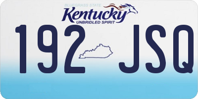 KY license plate 192JSQ
