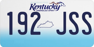 KY license plate 192JSS