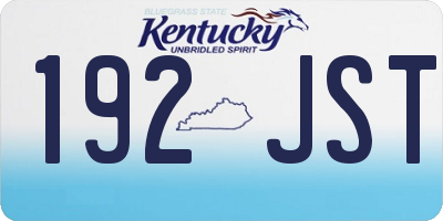 KY license plate 192JST