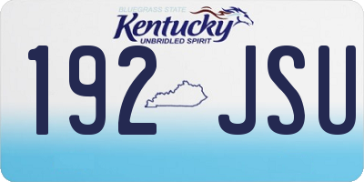 KY license plate 192JSU