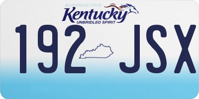 KY license plate 192JSX