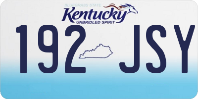 KY license plate 192JSY