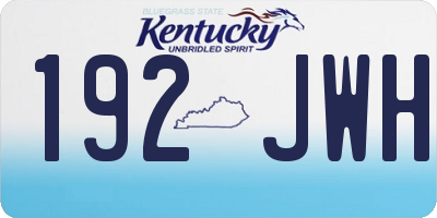 KY license plate 192JWH