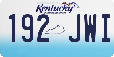 KY license plate 192JWI