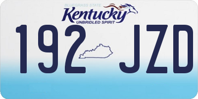 KY license plate 192JZD