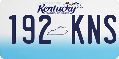 KY license plate 192KNS