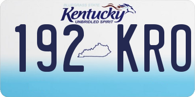 KY license plate 192KRO