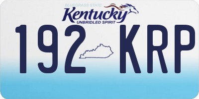 KY license plate 192KRP