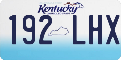KY license plate 192LHX