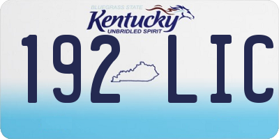 KY license plate 192LIC