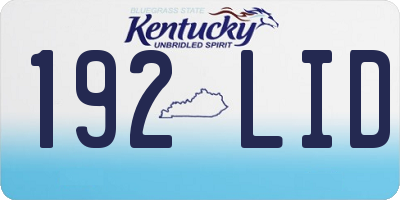 KY license plate 192LID
