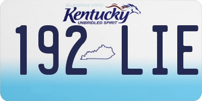 KY license plate 192LIE