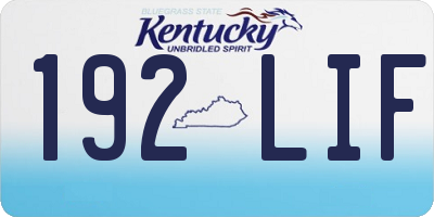 KY license plate 192LIF
