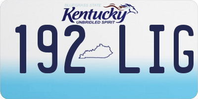KY license plate 192LIG