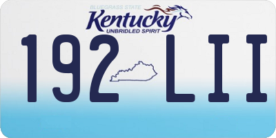 KY license plate 192LII
