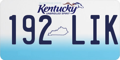 KY license plate 192LIK