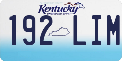 KY license plate 192LIM