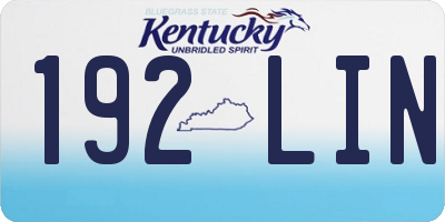 KY license plate 192LIN