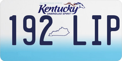 KY license plate 192LIP
