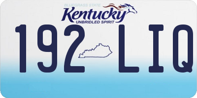 KY license plate 192LIQ