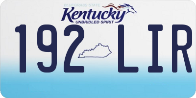 KY license plate 192LIR