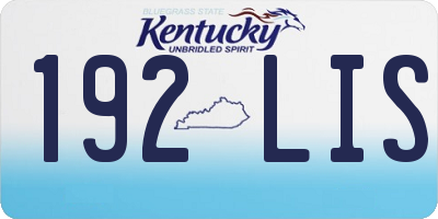 KY license plate 192LIS