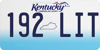 KY license plate 192LIT