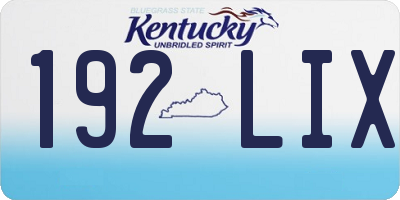 KY license plate 192LIX